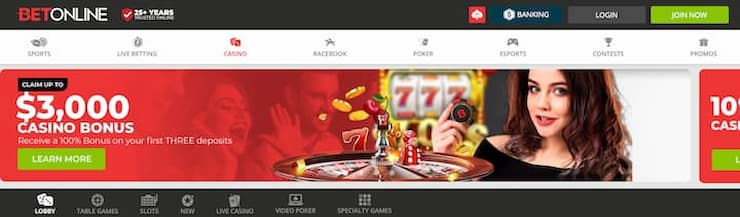 BetOnline online poker homepage