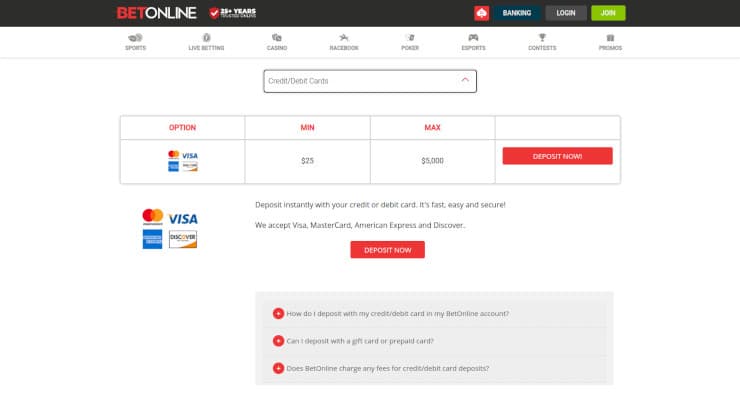 BetOnline Traditional Payments