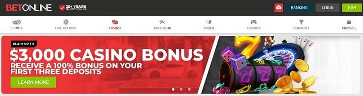 BetOnline $3,000 Bitcoin Bonus Banner