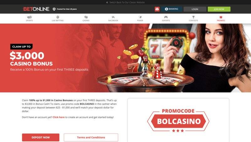 BetOnline Casino Welcome Bonus indiana