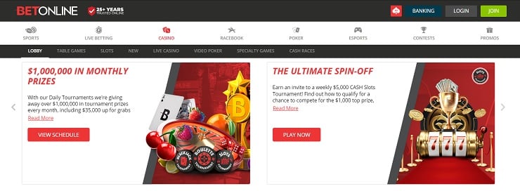 BetOnline bitcoin casino no deposit bonus - $1,000,000 Prizes