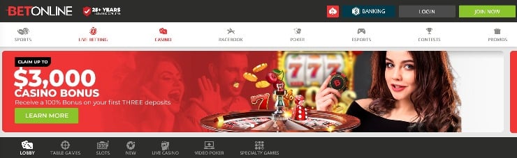 BetOnlineBetOnline Casino Homepage