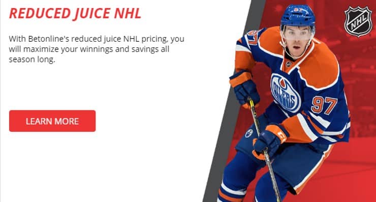 BetOnline Promo Codes - Reduced Juice NHL