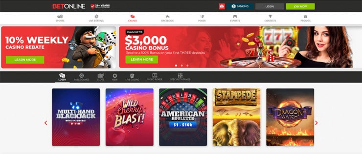 BetOnline Homepage - Casinos in Milwaukee