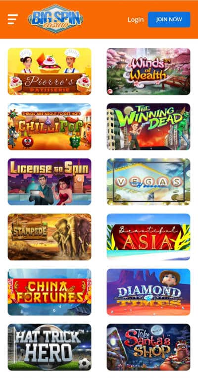 BigSpin Mobile Casino Games