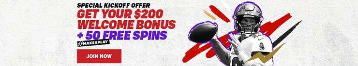 Bodog Promotional Banner: 200 CAD + 50 freespins in bonus