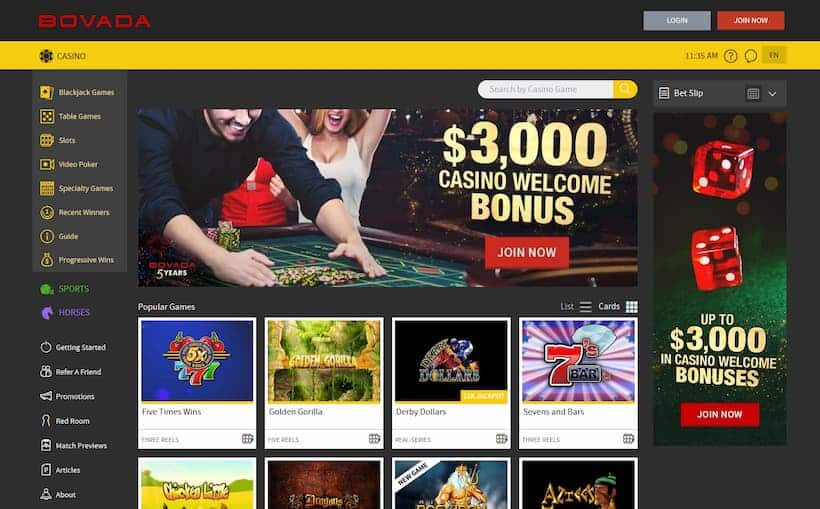 Bovada - one of the best casinos in Los Angeles