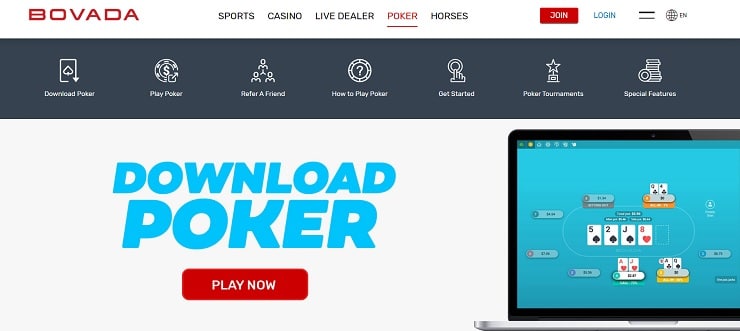 Bovada Poker Homepage