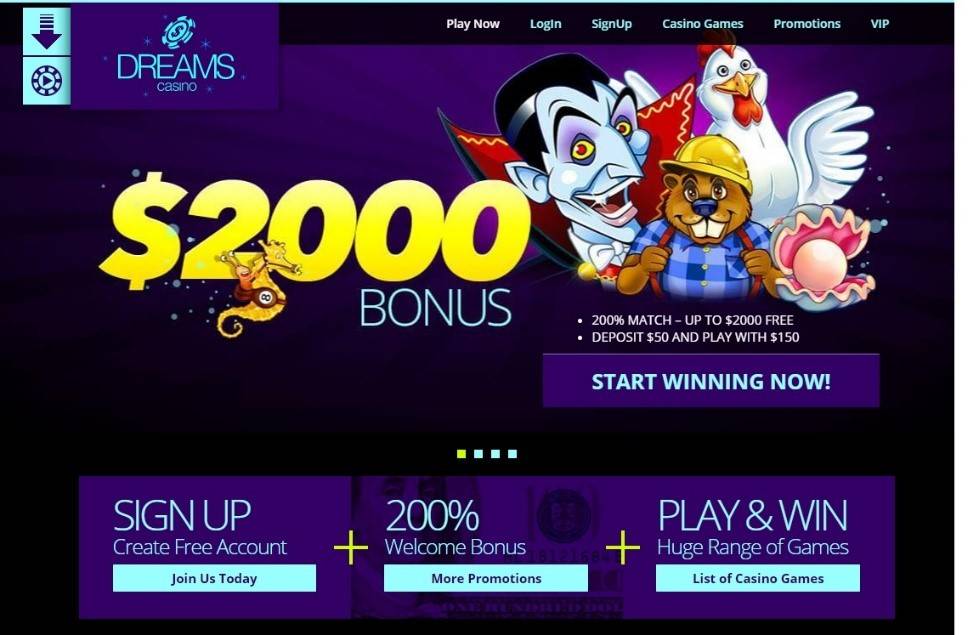 Dreams Casino Bonus Offers Page