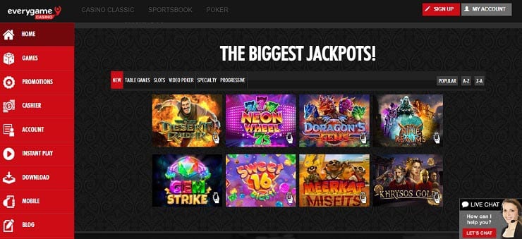 New Mexico online casinos - Everygame 