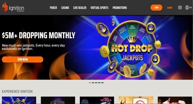 Ignition Casino homepage