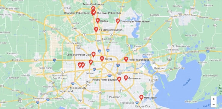 Houston casinos map