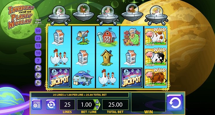 Invaders from the Planet Moolah Slot Screen