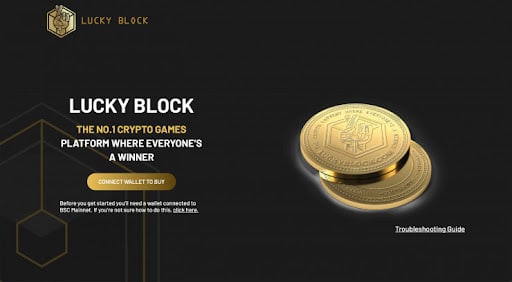 lucky block CA lottery - connect wallet page