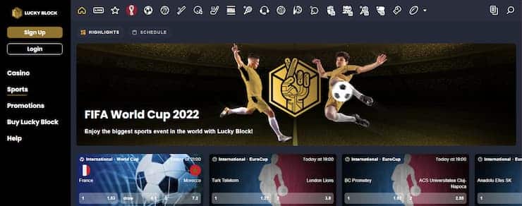 Lucky Block - crypto sportsbook for Indian players
