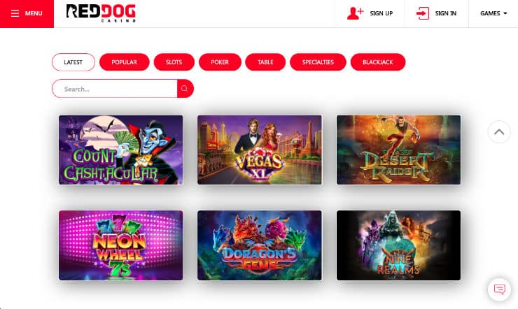 Red Dog Casino Games Online