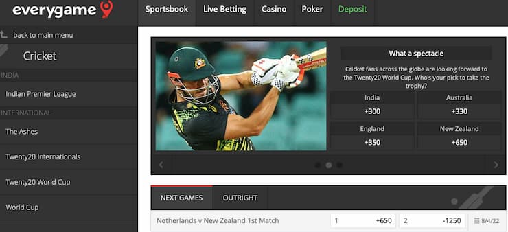 the Best Cricket Betting Apps - Everygame Sportsbook