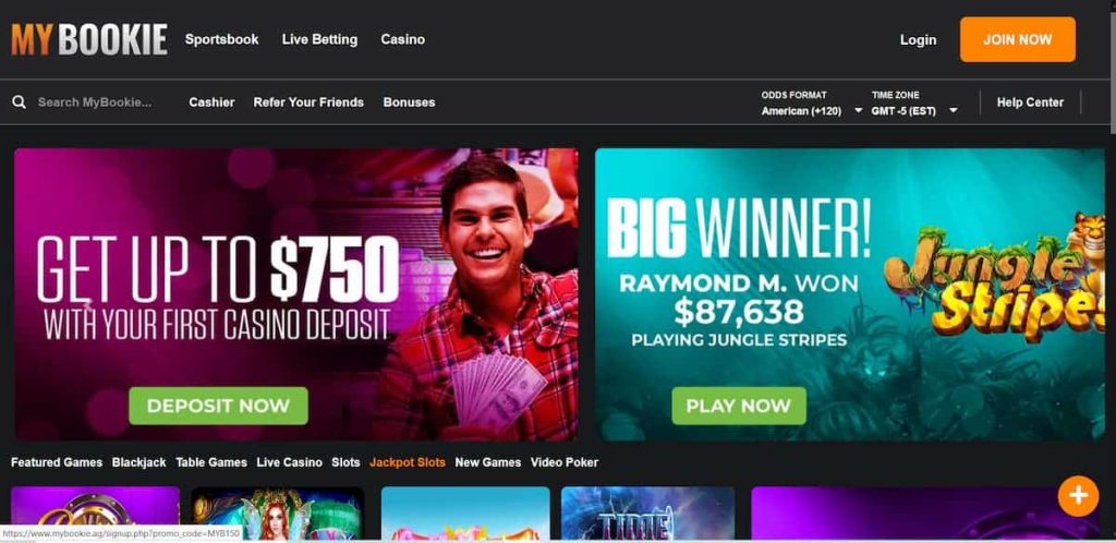 Mybookie casino homepage