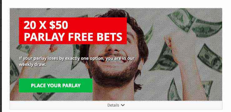 Free Parlay bets are among the special free bets available at Intertops