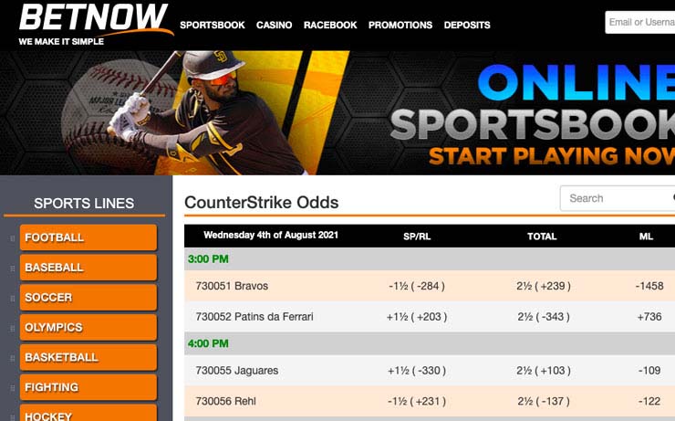 BetNow is renowned for dishing up pre-game odds early