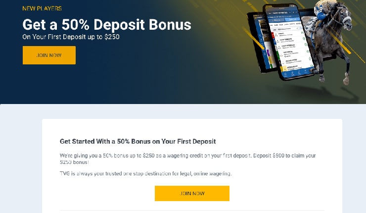 TVG is renowned for its matched deposit bonus
