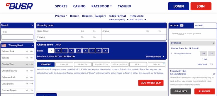 busr - horse racing betting site in NJ