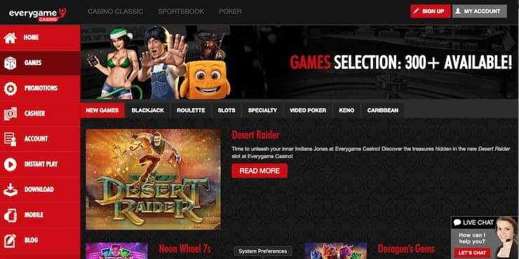 MS online casinos - Everygame