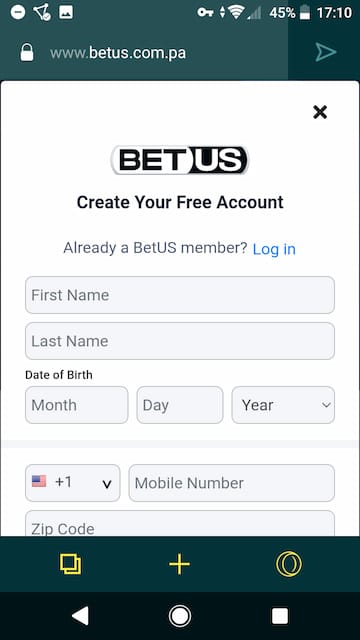 BetUS Alaska betting app sign up