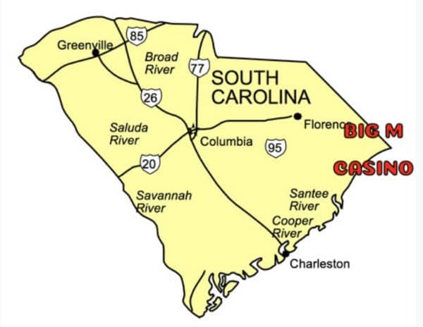 South Carolina Casinos Map