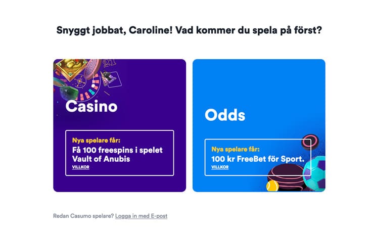 Steg 5 i att öppna ett konto hos ett svenskt casino