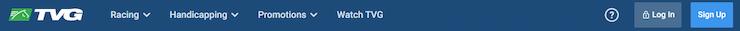 Sign Up button at TVG. 