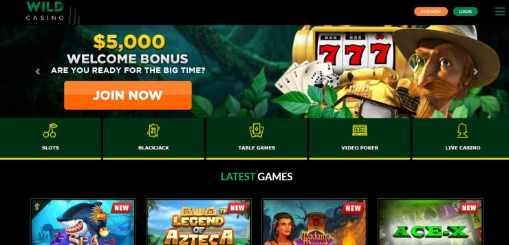 Wild Casino is the best overall online casino in Oregon