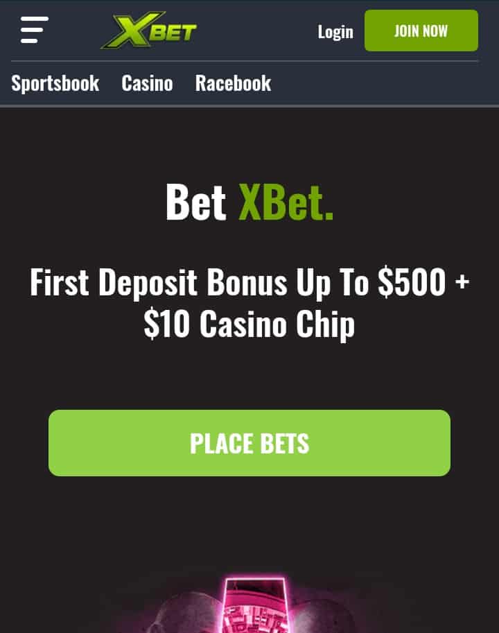 Xbet MA sports betting app homepage