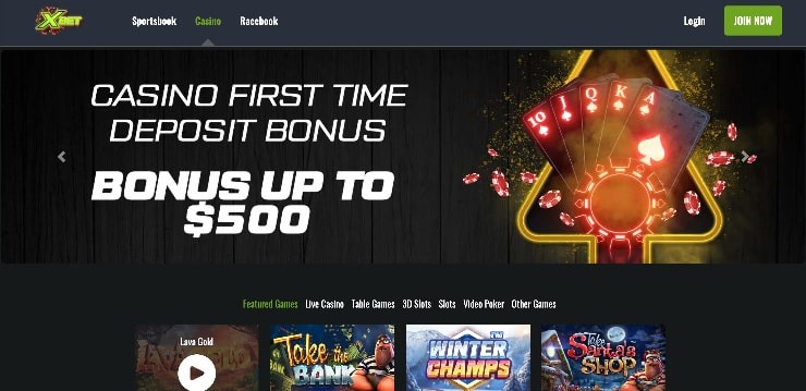 Xbet Online Casino Homepage