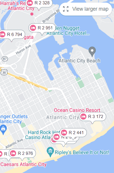 Casinos in Atlantic City - Map