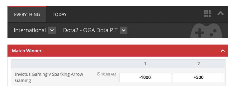 Everygame is always trying to find new ways to push Dota 2 as a betting option